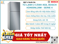 Tủ lạnh 2 cánh 453L Bosch KDN55NL20M - Serie 4